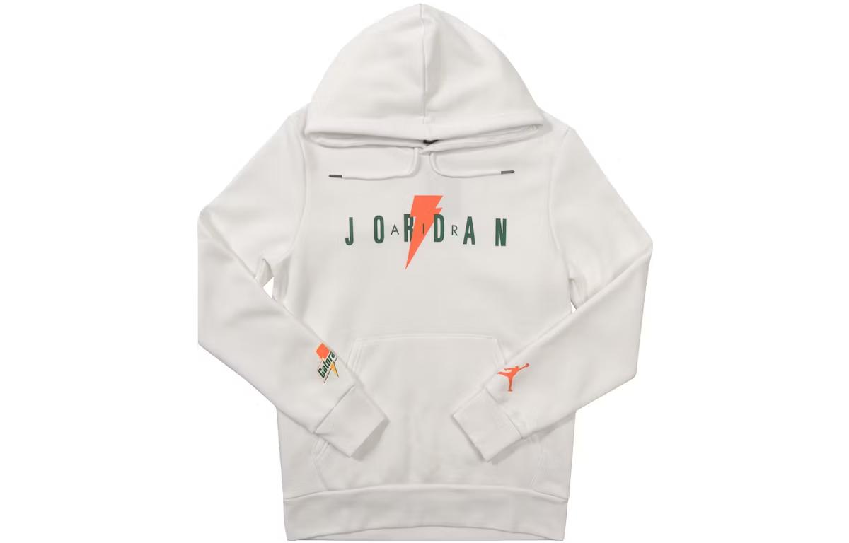 Jordan Letter Logo Pullover Hoodie White Mens Long Sleeve Casual Fit AJ1175-100