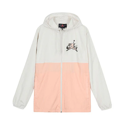 Jordan Letter Print Basketball Hoodie Jacket White/Pink CK2218-072