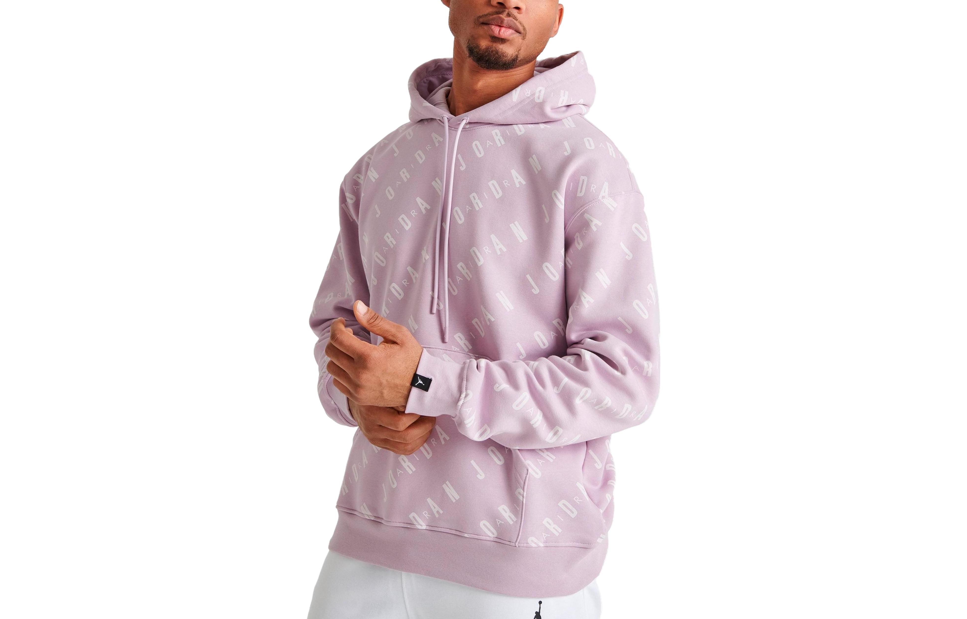 Jordan Letter Print Pink Hoodie Long Sleeve DV7640-576