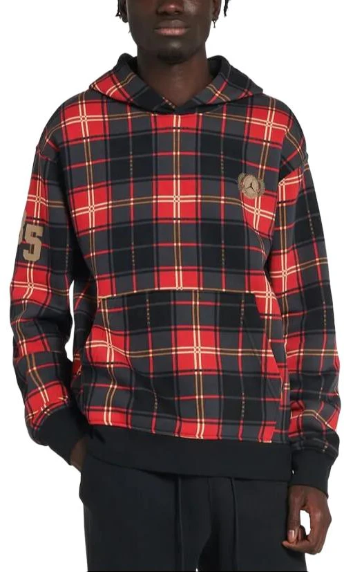 jordan-letter-print-plaid-hoodie-red-dv-1578-612