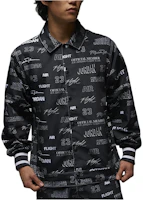 Jordan Letter Print Polo Collar Jacket Black DX9739-045 Jordan Letter Print Polo Collar Jacket Black DX9739-045