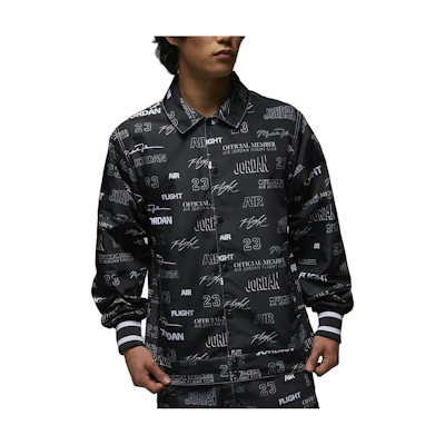 Jordan Letter Print Polo Collar Jacket Black DX9739-045