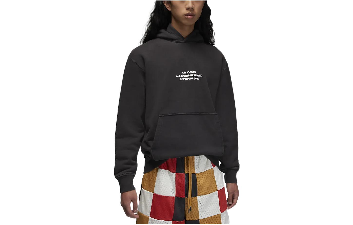 Jordan Letter Print Pullover Hoodie Men’s Dark Gray DQ7545-045