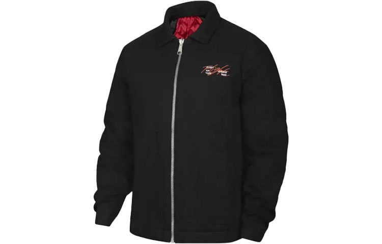 Jordan Letter Print Zip-Up Jacket Black DJ0239-010