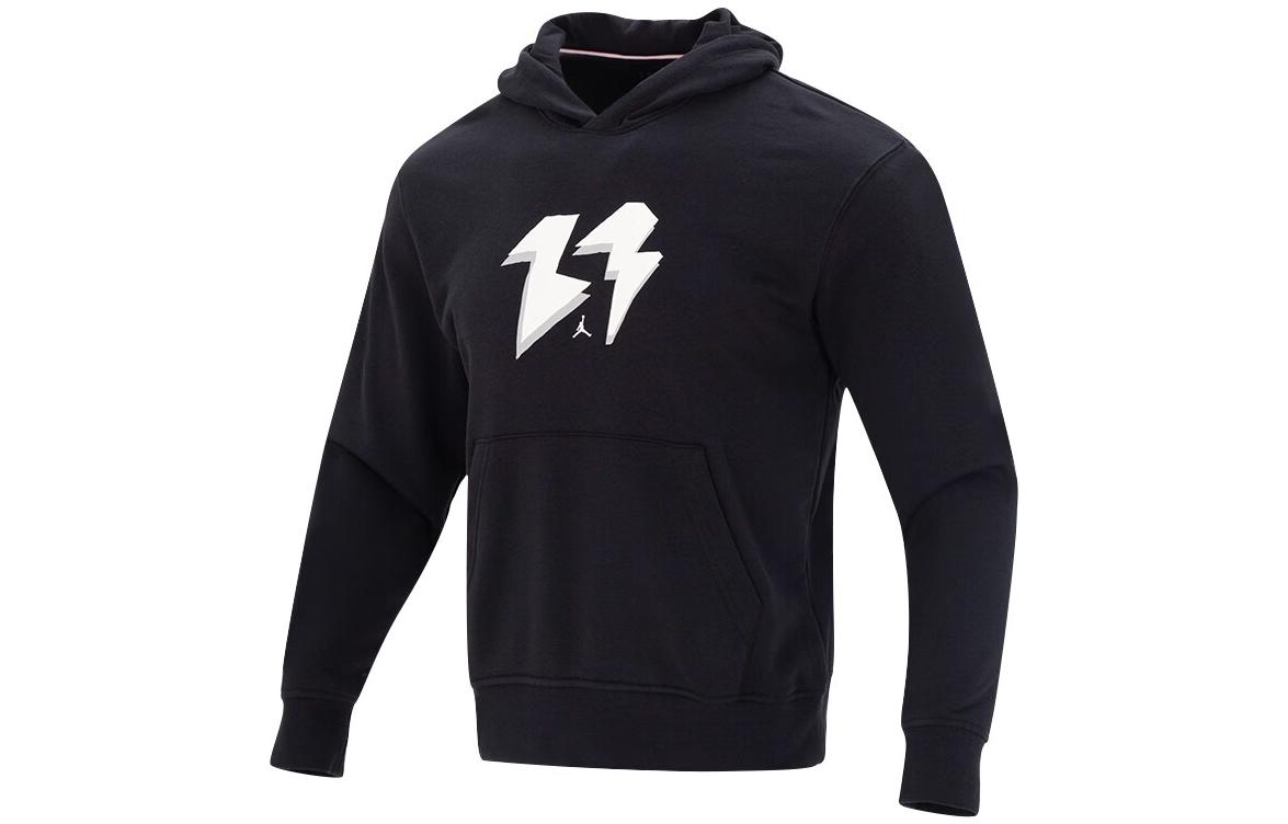 Jordan Lightning Print Loose Fit Hoodie Black Running Sweatshirt FQ1871-010