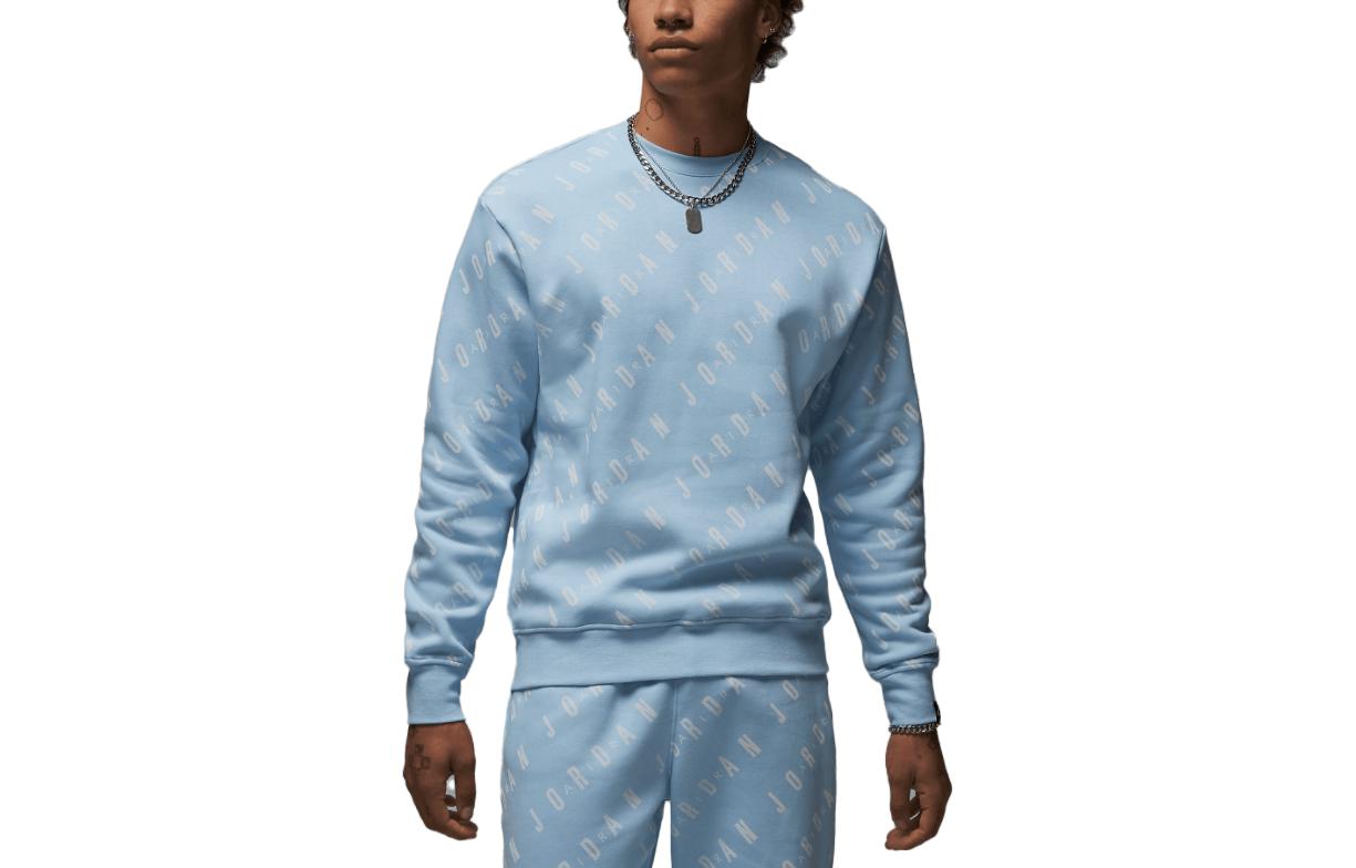 Jordan Logo All-Over Print Crewneck Sweatshirt Blue () DX9173-411