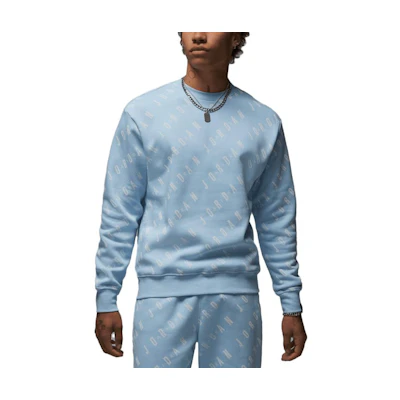 Jordan Logo All-Over Print Crewneck Sweatshirt Blue () DX9173-411