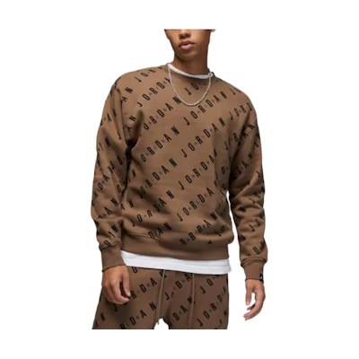 Jordan Logo All-Over Print Crewneck Sweatshirt Brown () DX9173-274