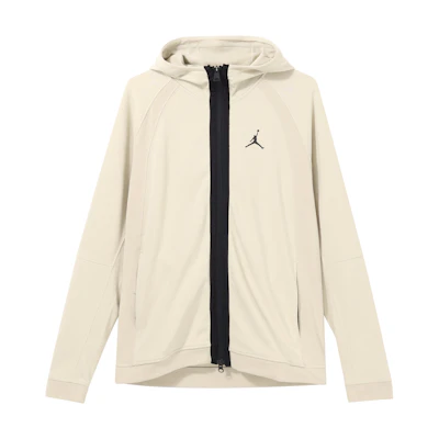 Jordan Logo Beige Full-Zip Hoodie Sweatshirt for Men DQ7324-206
