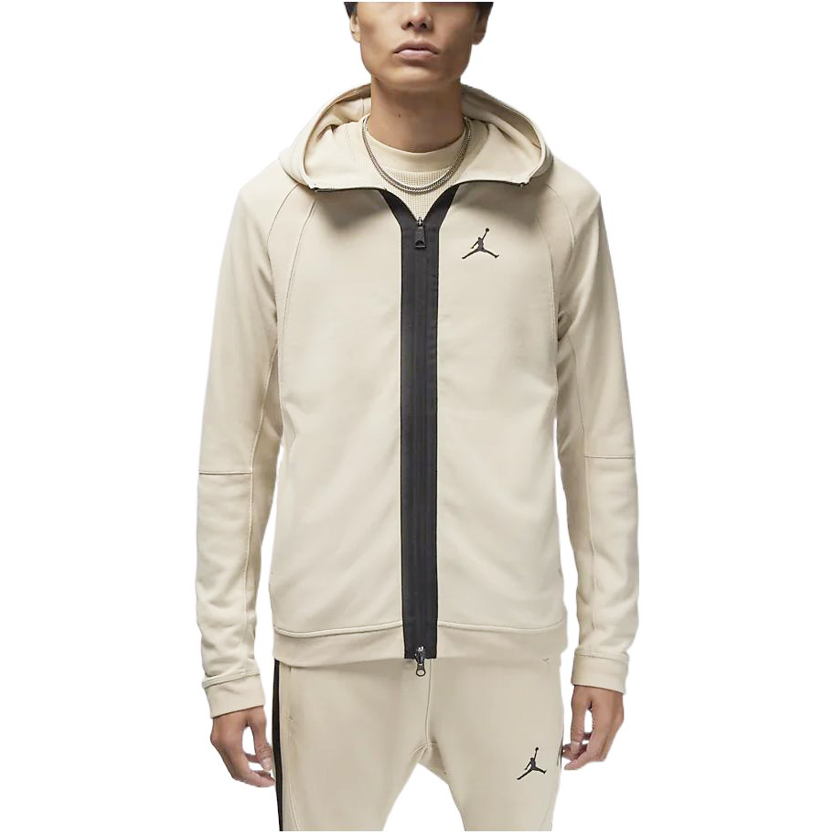 Jordan Logo Beige Full-Zip Hoodie Sweatshirt for Men DQ7324-206 圖 5