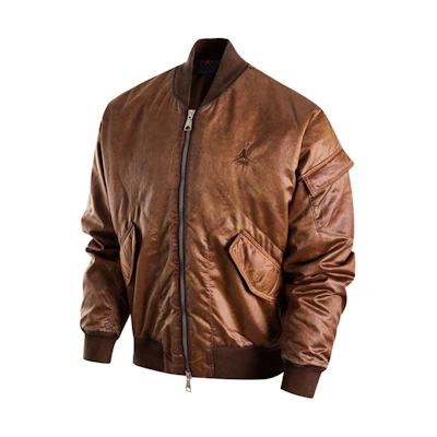 Jordan Logo Embroidered Brown Bomber Jacket for Men - Casual and Stylish FN6544-231