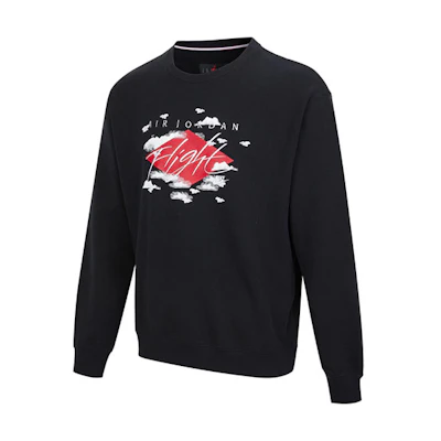 Jordan Logo Embroidered Crewneck Sweatshirt Black - DH9036-010