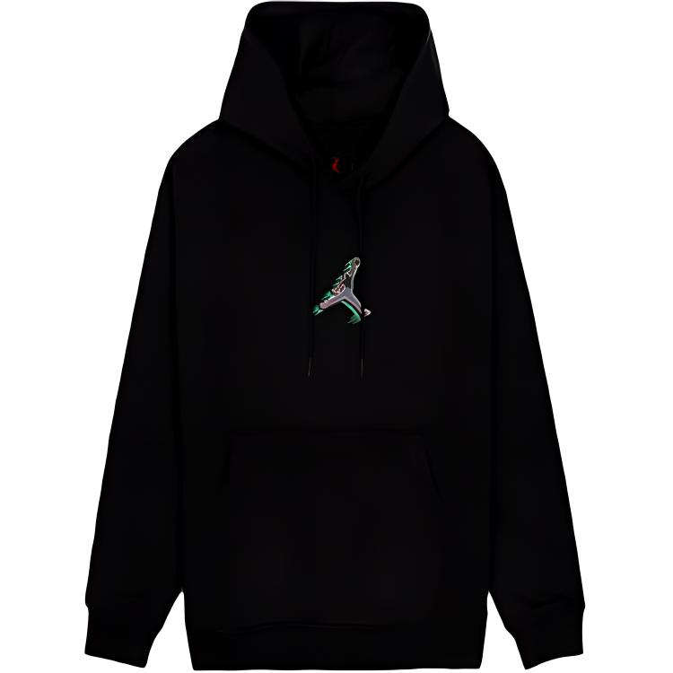 Jordan Logo Embroidered Drawstring Hoodie Black FJ5544-010