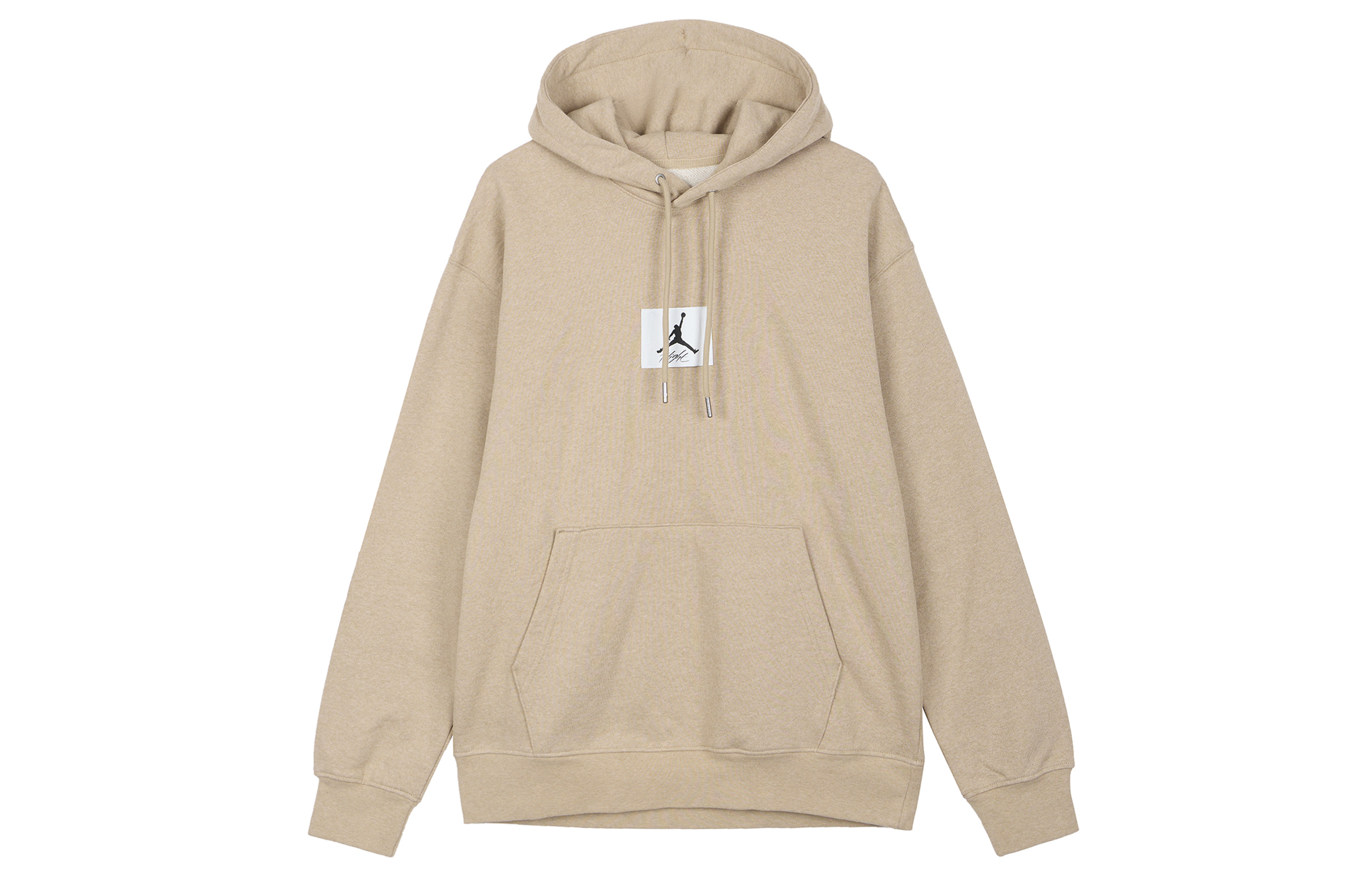 Jordan Logo Embroidered Drawstring Hoodie Loose Fit Khaki DQ7339-201