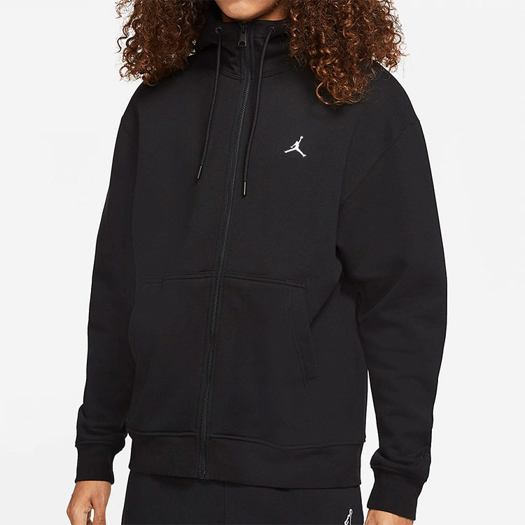 Shop 乔丹刺绣标志冬季黑色羊毛连帽夹克 DA9811-010