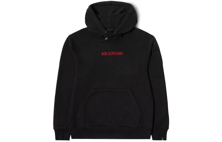 Jordan Logo Embroidered Pullover Hoodie Black DO6094-010
