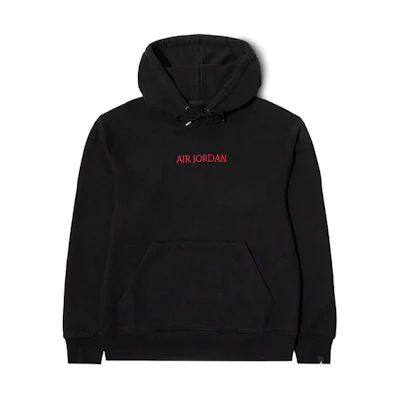 Jordan Logo Embroidered Pullover Hoodie Black DO6094-010