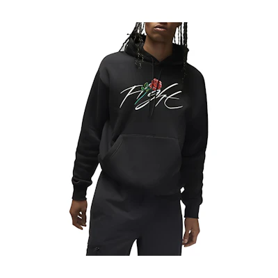 Jordan Logo Floral Print Pullover Sweatshirt Black () FD0595-010