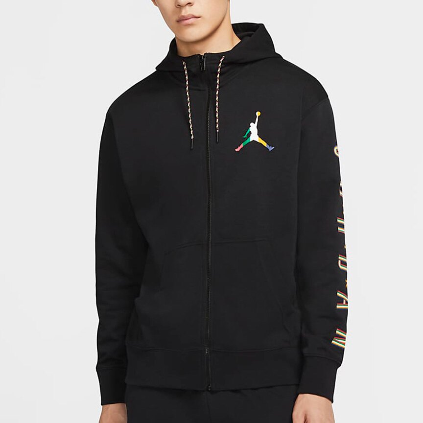 Jordan Logo Full Zip Hoodie Jacket Black CZ5429-010 圖 5