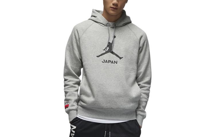 Jordan Logo Graphic Drawstring Hoodie Dark Gray FD9478-063
