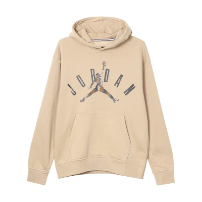 Jordan Logo Graphic Hoodie Khaki - Loose-Fit Fleece Pullover FD7416-200