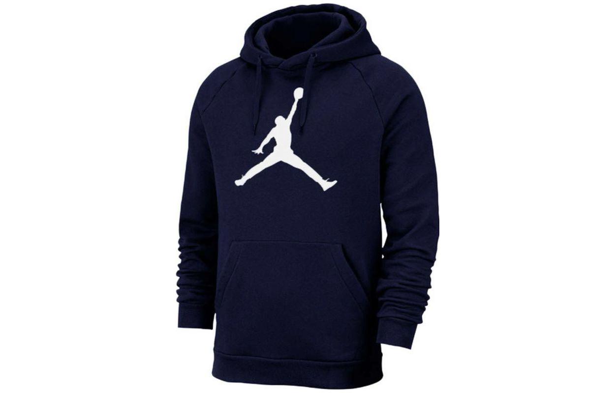 Jordan Logo Graphic Print Blue Oversized Hoodie Long Sleeve AV3146-419