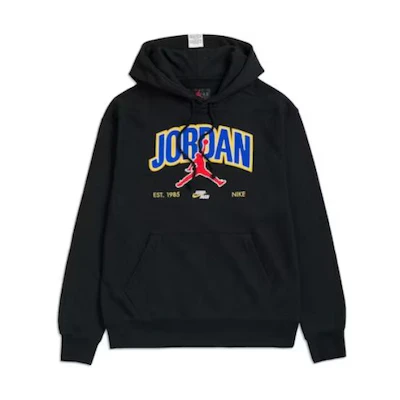 Jordan Logo Graphic Pullover Hoodie Black Long Sleeve DA7184-010