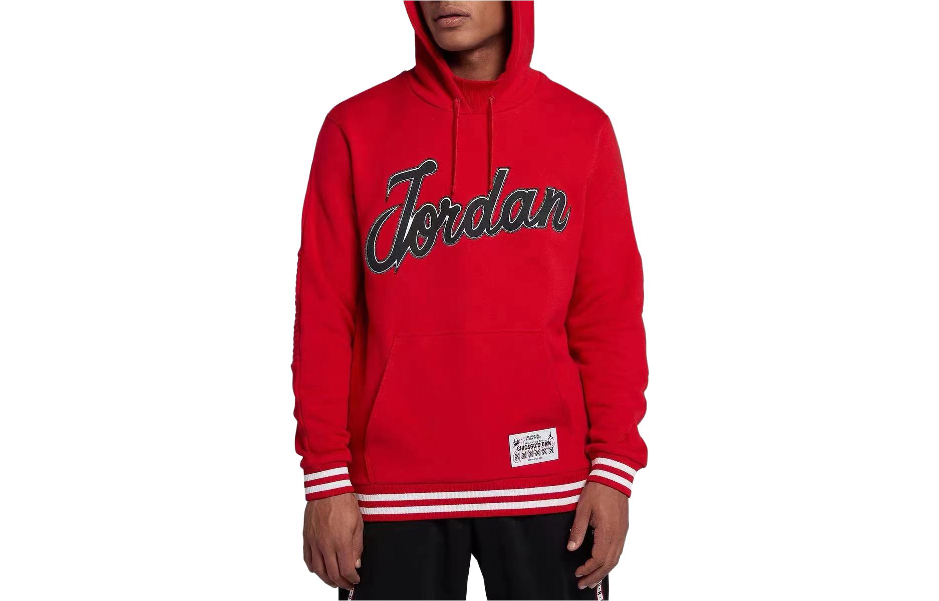 Jordan Logo Graphic Pullover Sweatshirt Red Casual Wear BQ5181-657