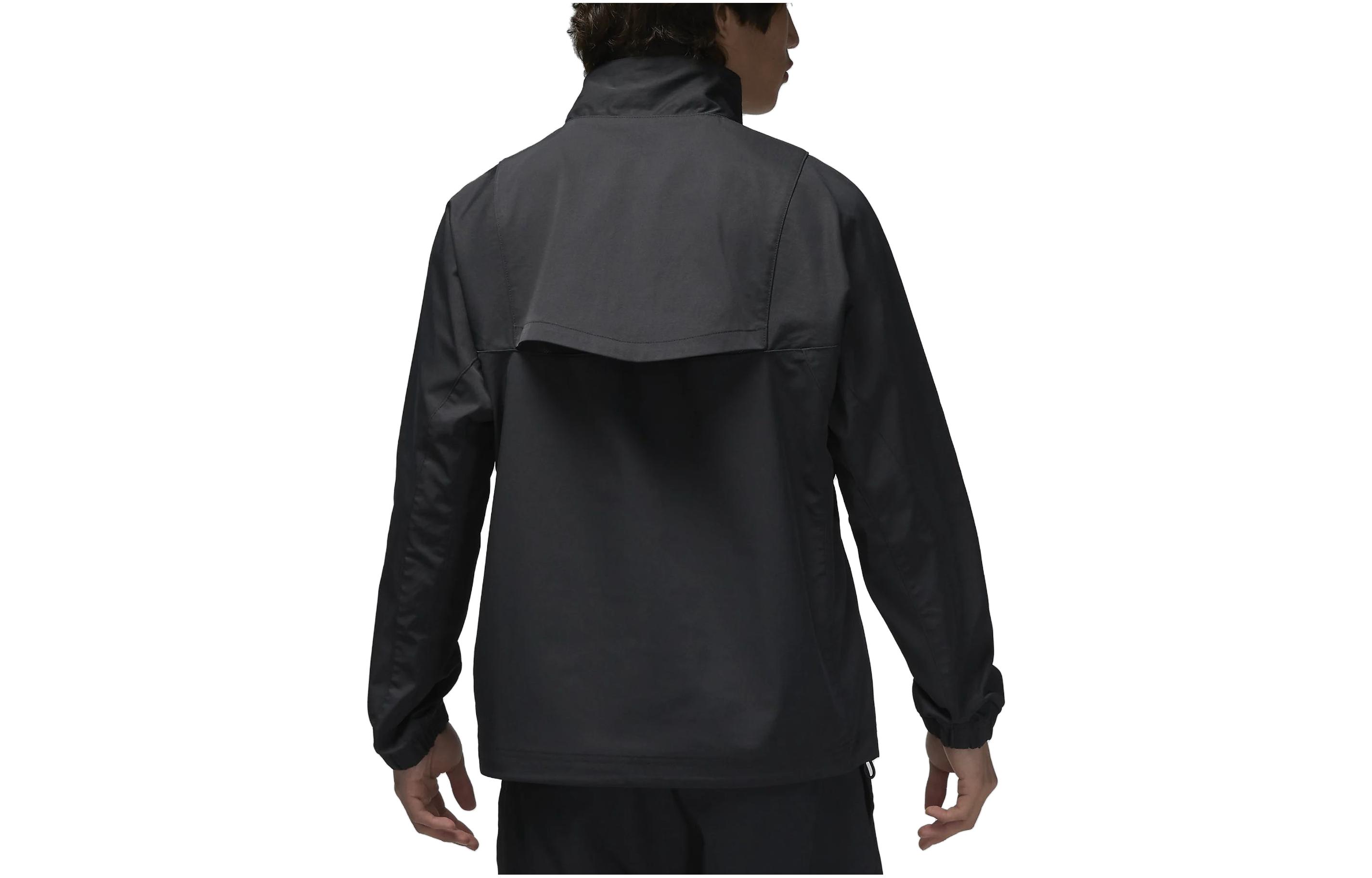 Lookbook 乔丹Logo半拉链织物夹克 黑色 DZ0556-010