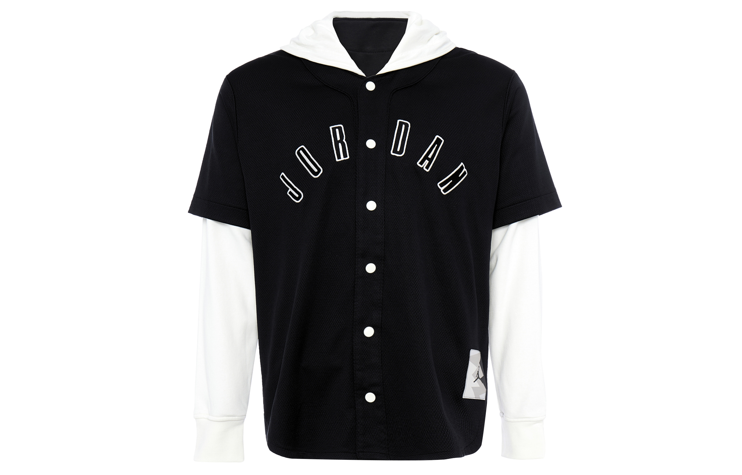 Jordan Logo Letter Print Colorblock Hoodie Jacket Black () FB7035-010
