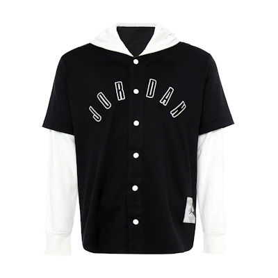 Jordan Logo Letter Print Colorblock Hoodie Jacket Black () FB7035-010