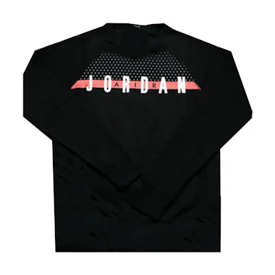 Jordan Logo Letter Print Crewneck Long Sleeve Sweatshirt Black 845390-010
