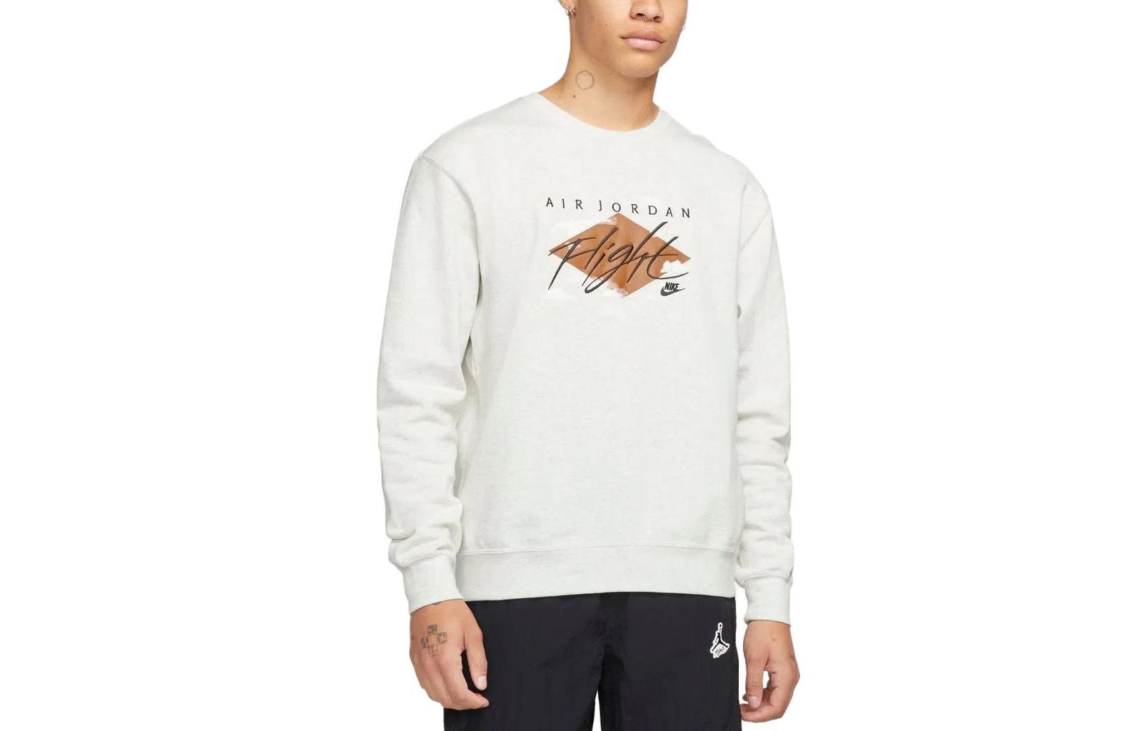 Jordan Logo Letter Print Crewneck Pullover Sweatshirt White DH9035-141