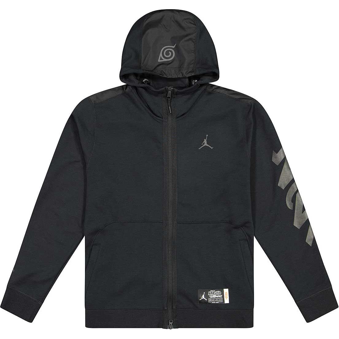 Jordan Logo Letter Print Zip-Up Hoodie Jacket Black DO6595-010