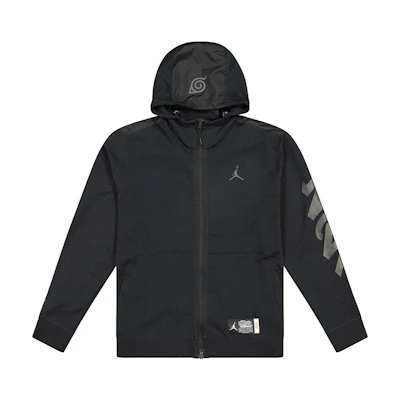 Jordan Logo Letter Print Zip-Up Hoodie Jacket Black DO6595-010