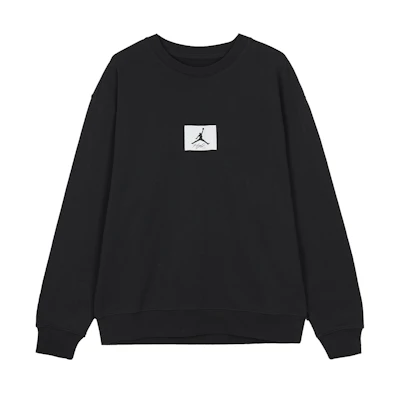 Jordan Logo Patch Crewneck Loose Pullover Sweatshirt Black () FB6935-010