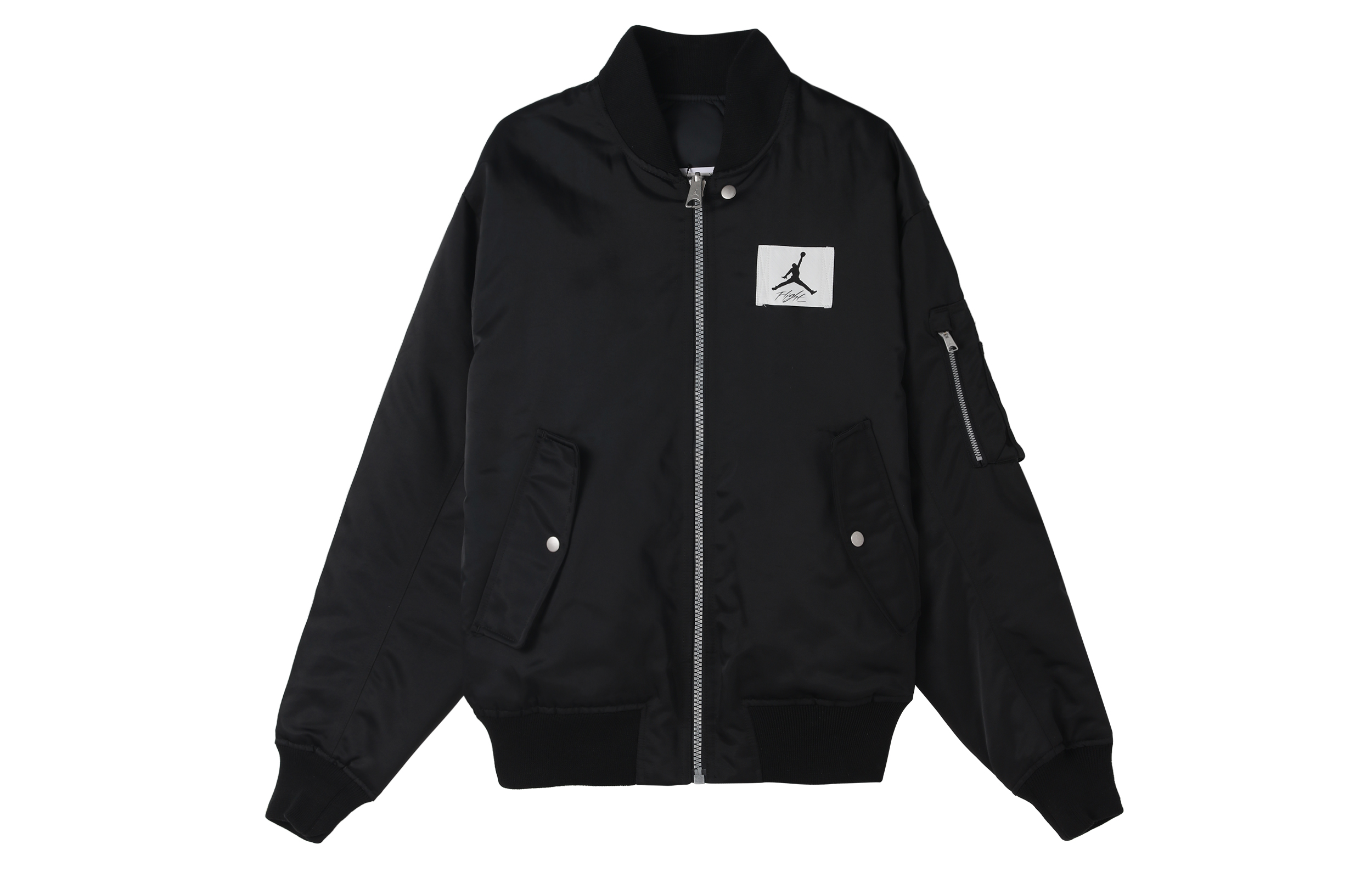 Jordan Logo Patch Loose Fit Baseball Jacket  Black. DQ7345-010
