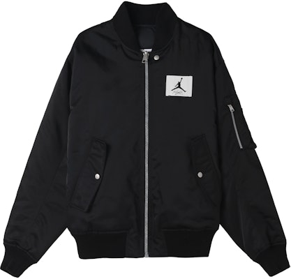 Jordan Logo Patch Jaket Baseball Loose Fit Hitam. DQ7345-010 Order Jordan Logo Patch Jaket Baseball Loose Fit Hitam. DQ7345-010