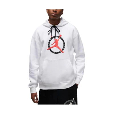 Jordan Logo Pocket Pullover Casual Hoodie White FB7050-100
