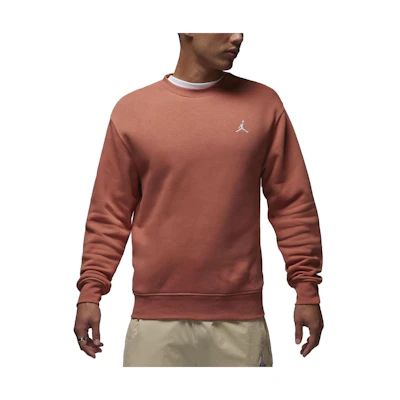 Jordan Logo Print Crewneck Loose Fit Fleece Sweatshirt Orange () FJ7777-810