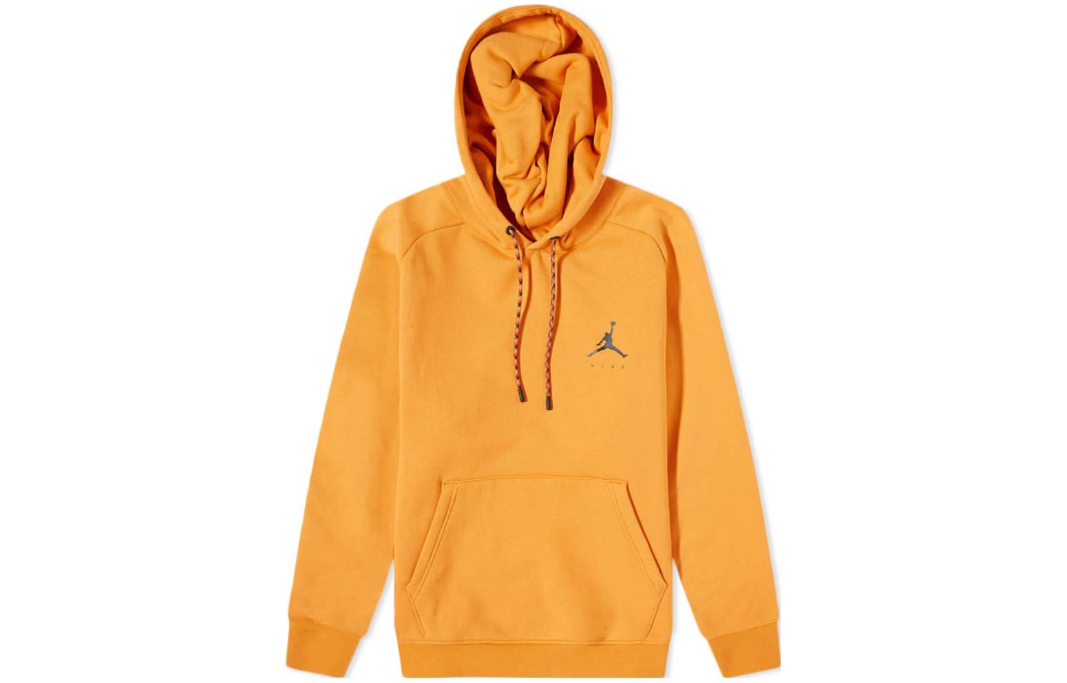 Jordan Logo Print Drawstring Hoodie Long Sleeve Sweatshirt Orange () DJ0210-738