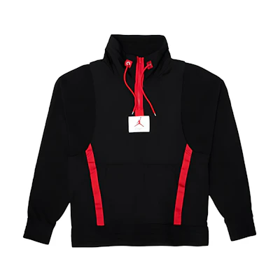Jordan Logo Print Half-Zip Pullover Jacket Black () AH3408-010