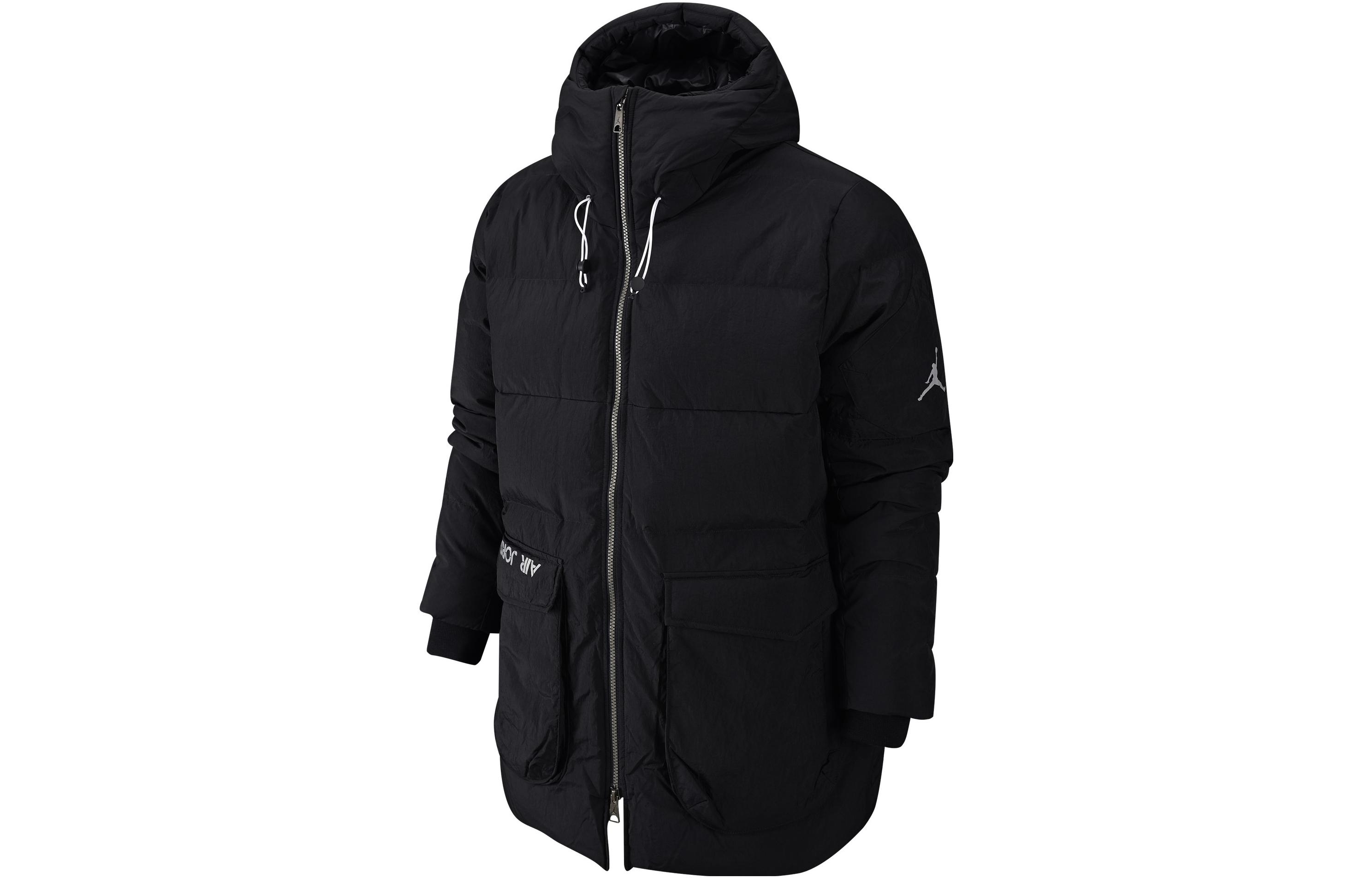 Jordan Logo Print Hooded Down Jacket  Black DZ4552-010