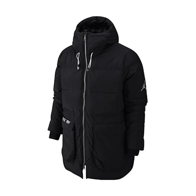 Jordan Logo Print Hooded Down Jacket Black DZ4552-010