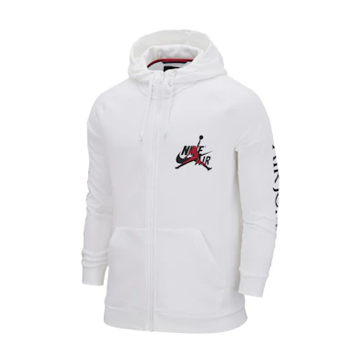 Jordan Logo Print Hooded Zip Jacket White DH9507-100