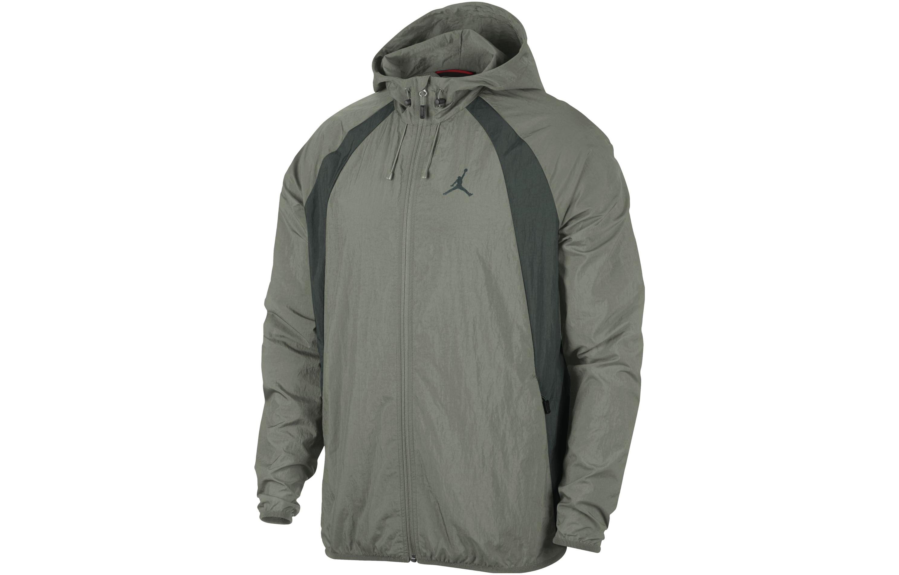Jordan Logo Print Hoodie Jacket - Dark Green 894229-307