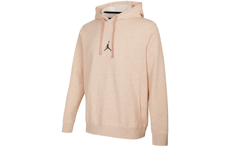 Jordan Logo Print Knit Pullover Hoodie Pink Gray DA9861-609