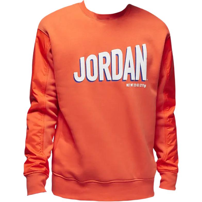 Jordan Logo Print Long-Sleeve Crewneck Sweatshirt Unisex Orange DV7588-817