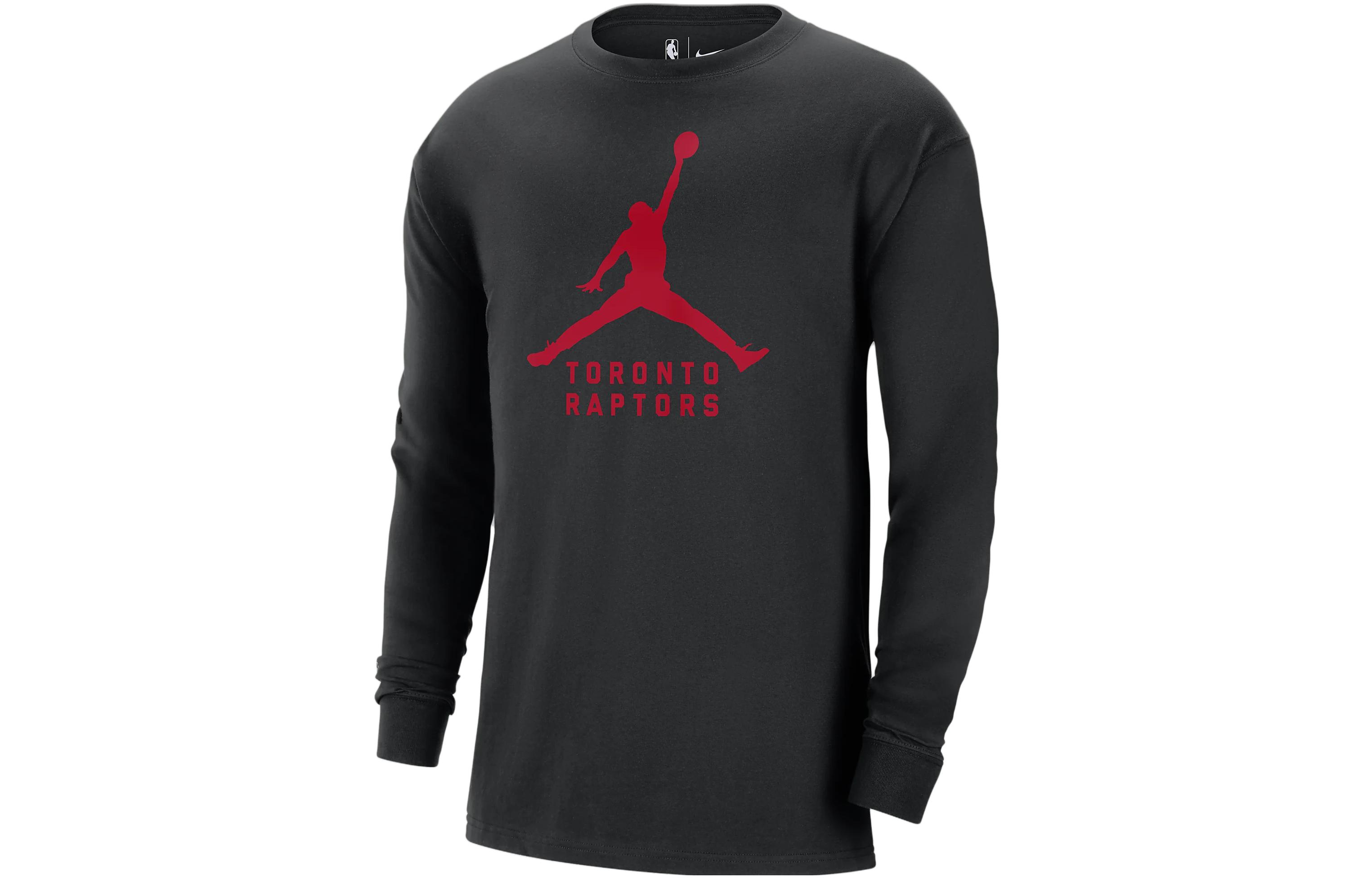 Jordan Logo Print Long-Sleeve Crewneck Sweatshirt Black () FN1285-010