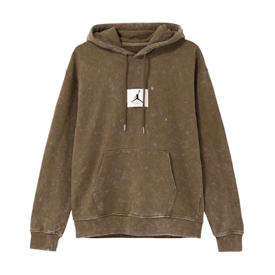 Jordan Logo Print Pullover Hoodie Light Olive Casual Sweatshirt DR3088-385